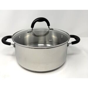Martha Stewart For Macys 5 Quart Stainless Steel Pot With Glass Lid